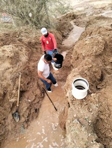 Reparación de tubería de conducción.